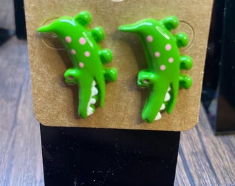 Cute Quirky Alligator Earrings - Fun Green Animal Jewelry for Women, Teens, and Kids - Unique Handmade Gift