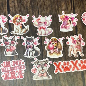 Dog Vinyl Sticker Set - Puppies Cute & Versatile 2” Stickers for Valentines, Dog Lovers Pet Enthusiasts. Dog Sticker Collection