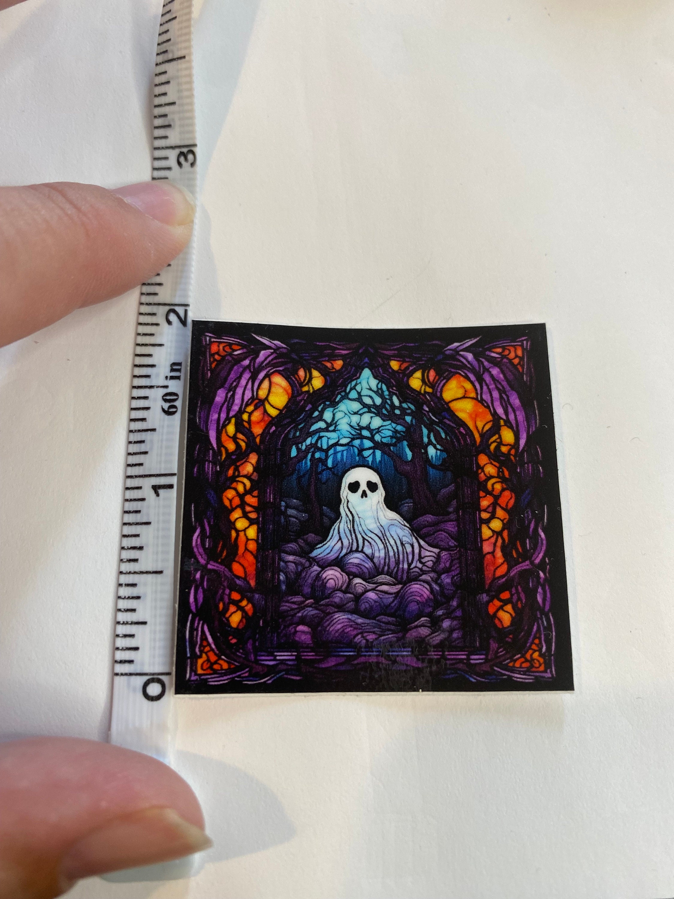Shadow Ghost Sticker Stained Glass Ghost Sticker Set: Spooky Halloween Vinyl Decals - 14 ...