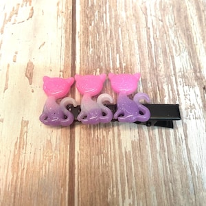Vibrant Kitty Cat Hair Clips | Cute Cat Ear Accessories | Handmade Colorful Hair Clips for All Ages, Halloween Gift for Cat Lovers