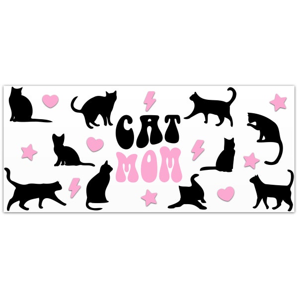 Cat Mom Svg Libbey Glass Wrap Svg, Funny Cat Lover Mama svg 16oz Libby Beer Can Full Wrap Cup svg files for Cricut, Instant Digital Download