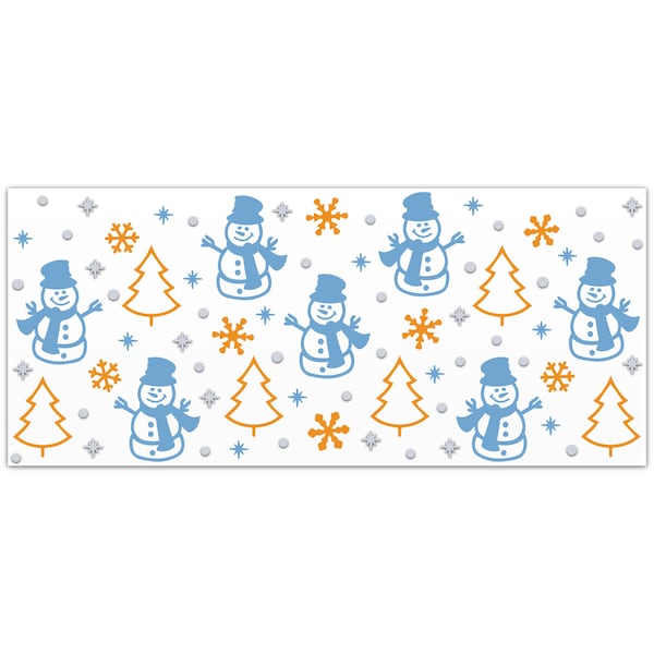 Winter Snowman SVG Libbey Glass Wrap Svg, Christmas Tree Snowflake 16oz Libby Beer Can Full Wrap Cup svg files for Cricut, Instant Download