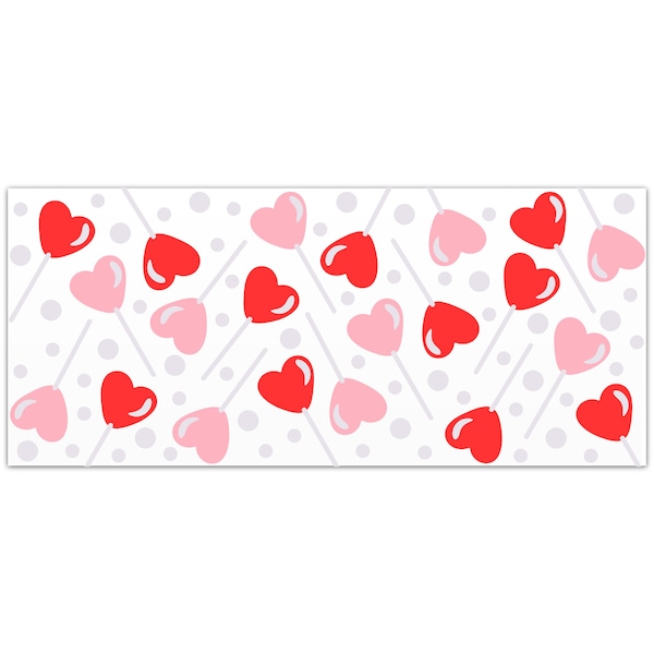 Valentine Lollipop Svg Libbey Glass Wrap Svg, Heart Valentines Day Svg 16oz 20oz Libby Beer Can Full Wrap Cup svg files for Cricut, Download