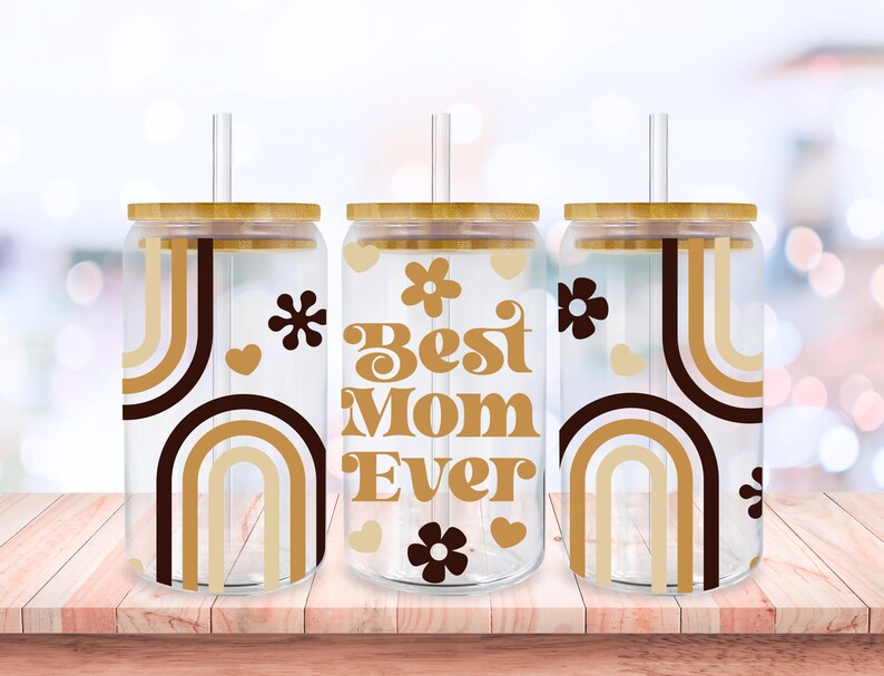 Boho Mom Life Svg Rainbow Libbey Glass Wrap Svg, Spring Mothers Day ...