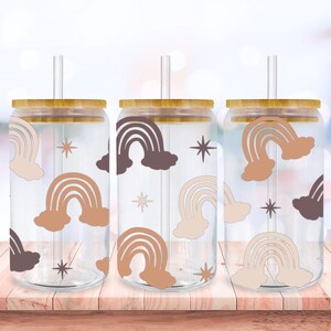 Boho Rainbow Svg Libbey Glass Wrap Svg, Trendy Boho Rainbow 16oz 20oz ...