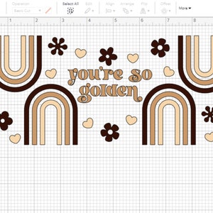 Boho Rainbow Svg Libbey Glass Wrap Svg, Retro Floral Inspirational 16oz ...