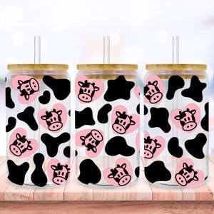 Kuh-Druck-Herz SVG Libbey Glasverpackungs-Svg, Bauernhofleben SVG 16 Unze Libby Bierdose voll gewickelter Tasse Svg-Dateien für Cricut, Instant Download