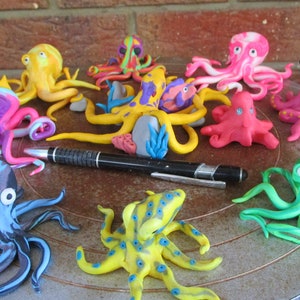 Polymer Clay Octopus (multiple colour options)