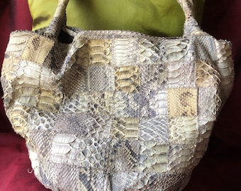 Borse a tracolla in pelle stampa serpente, stampa animalier, pelle di pitone, borse tote, borse a tracolla, borse da donna in vero rettile e pitone, pelle di serpente colorata