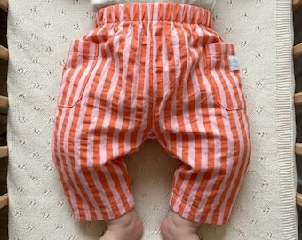 Kids stripped barrel trousers size 0 to 4, cotton trousers for babies and kids