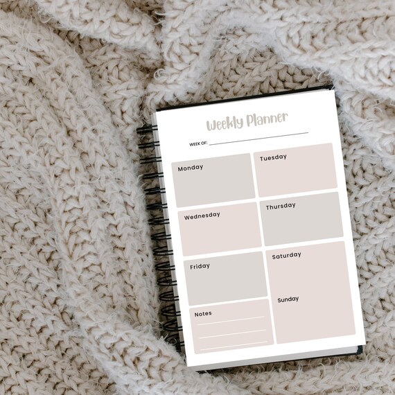 Weekly Planner Printable Simple Weekly Planner Minimalist | Etsy