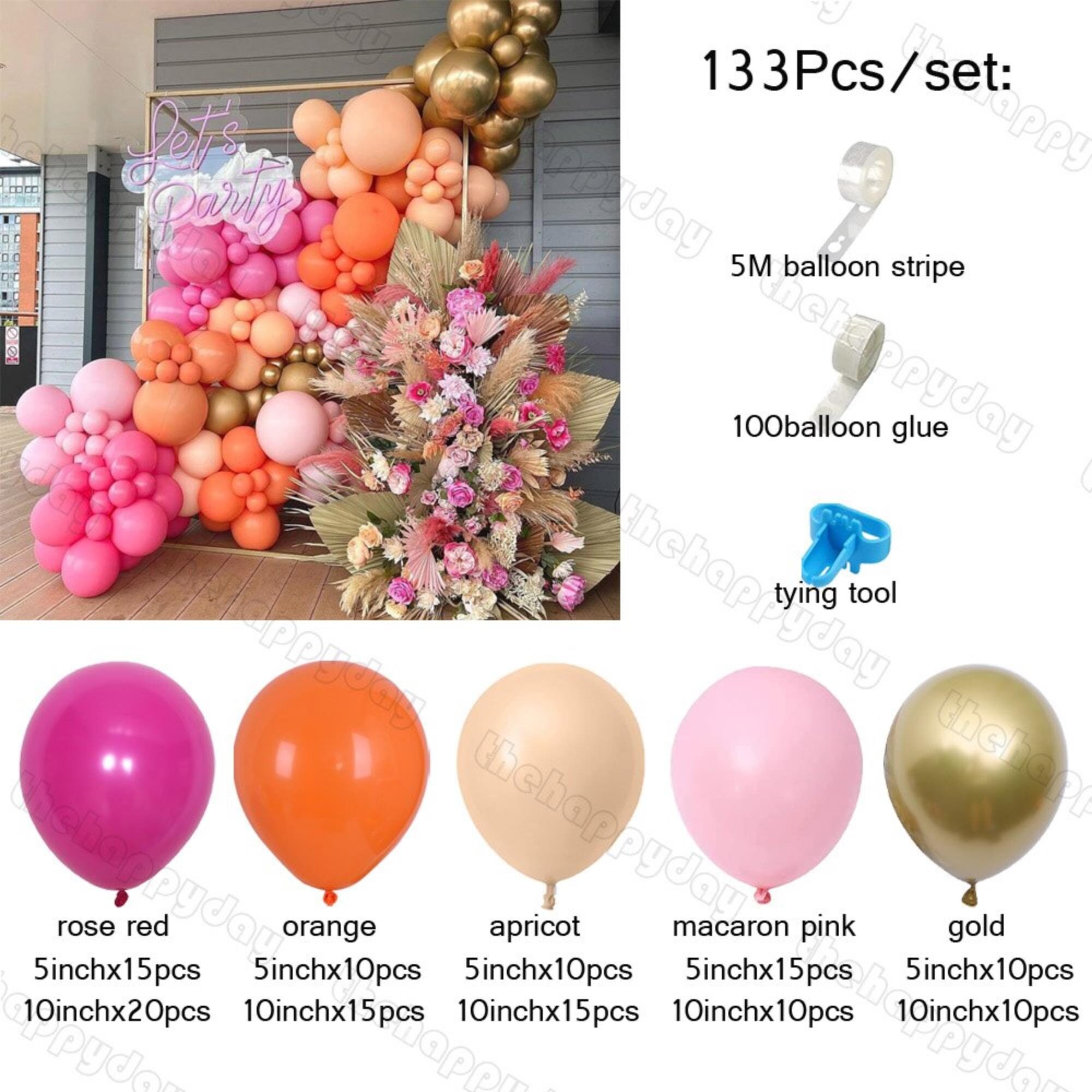 2m 2 meter balloon tail balloon tassel garland pink gold hearts crowns  princess