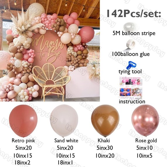 Kit d'arche de ballon en or rose, 145pcs Kit de guirlande de ballon de  confettis en or rose avec ballon de fête en ballon blanc de 18 pouces pour  les femmes Filles