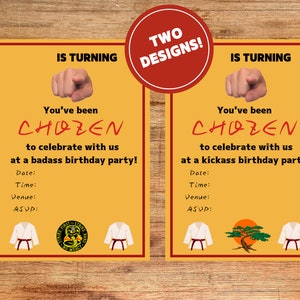 Cobra Kai Miyago-Do Chozen Printable Birthday Party Invitations - No Fuss!