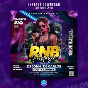 R&B Fridays Party Flyer, Edit On Canva.