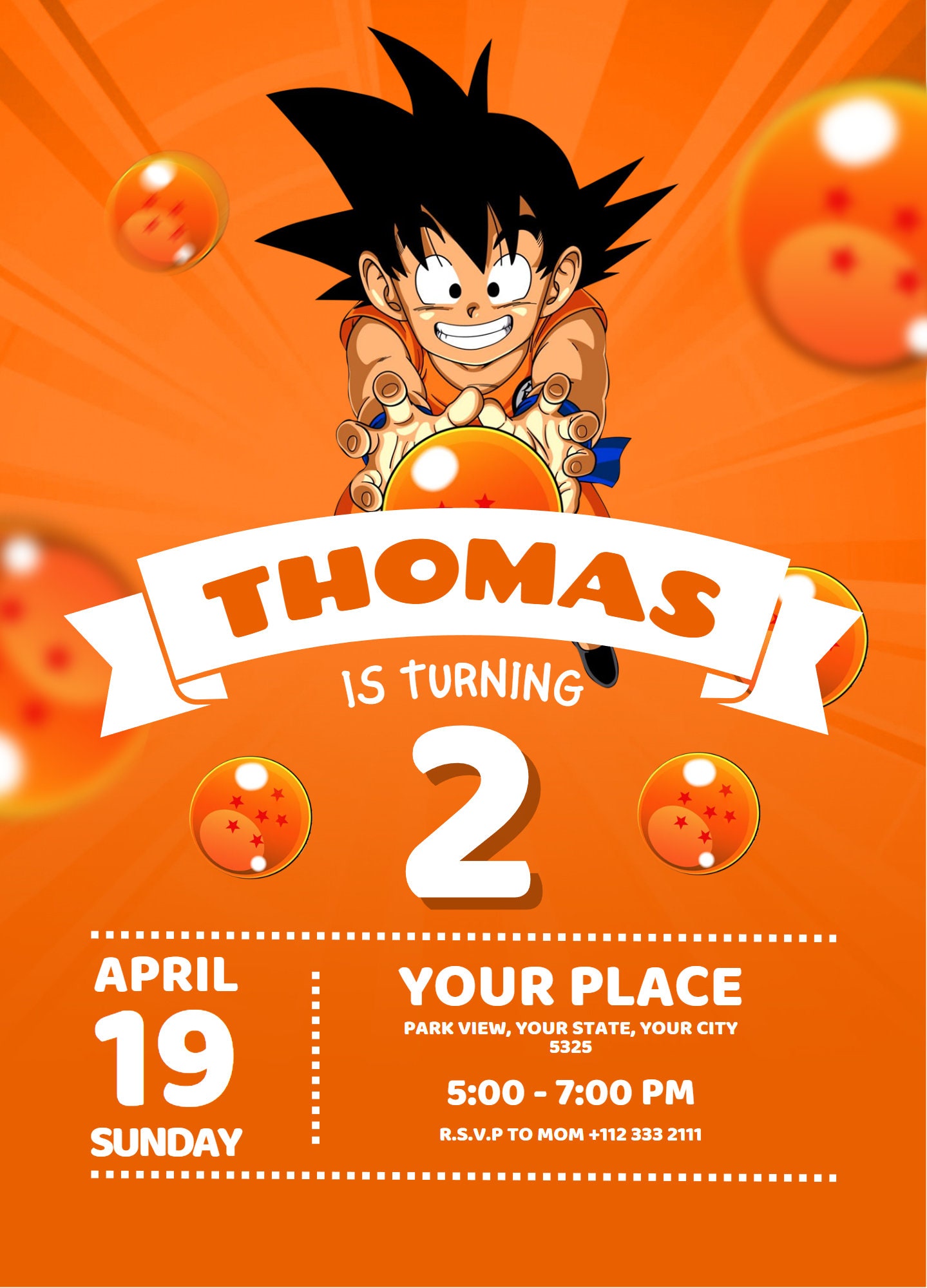 Editable Birthday Invitation Template Digital Kids Party Template, Boys