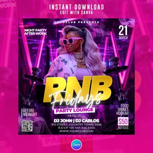 R&B Fridays Party Flyer, Edit On Canva.