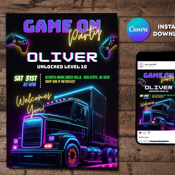 Game Truck Party - Etsy