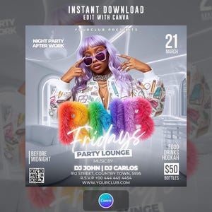 R&B Fridays Party Flyer, Edit On Canva.