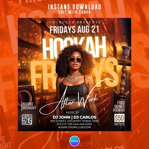 Hookah Fridays Party Flyer, Edit On Canva.