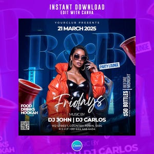R&B Fridays Party Flyer, Edit On Canva.