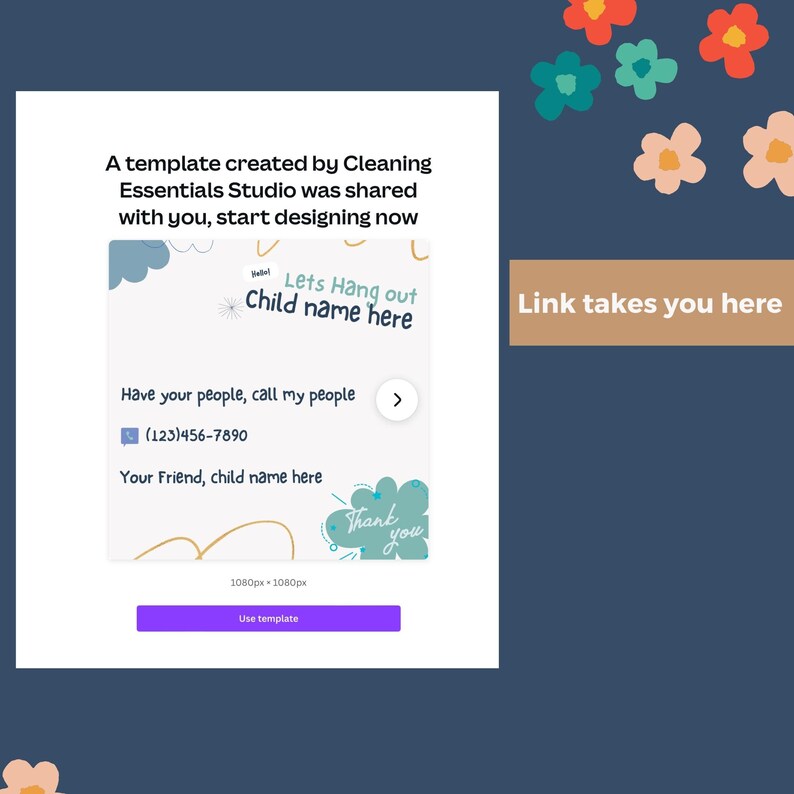 Editable Play Date Calling Cards Canva Template Summer Play Etsy