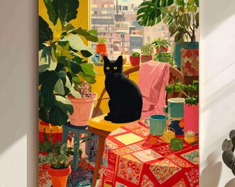 Cat Paint by Numbers Kit: DIY Feline Wall Art