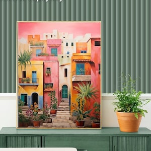 Mediterranean landscape - Paint By Numbers | DIY adult kits | wall decor | home decor | Paint By Number For Adults Premium | pbn