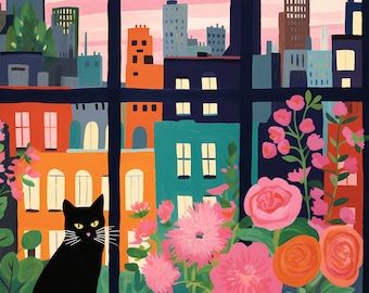 Cat Paint by Numbers Kit: Feline DIY Wall Art - Relaxing Gift