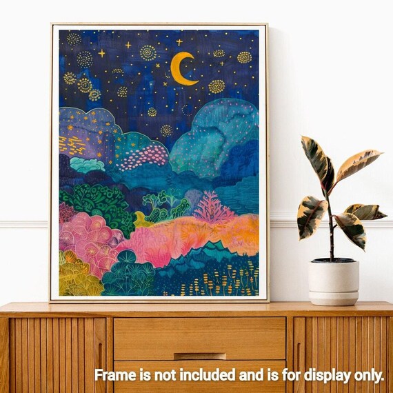 Celestial Night Sky Paint by Number Kit: Spiritual Gifts, Galaxy Mountain Home Decor