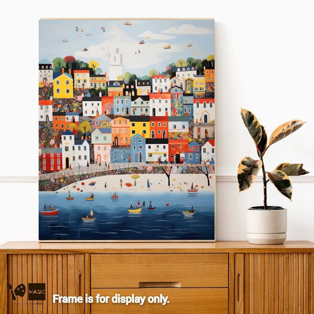 Ocean Paint by Numbers Beach, DIY Adult Kits, Wall Decor, Paint by ...