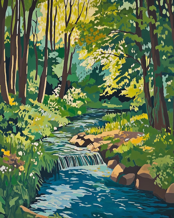 Forest Paint by Numbers Kit for Adults - Creative Relaxation Activity