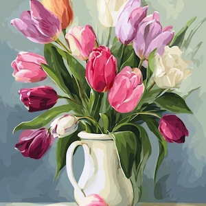 Kit de peinture à numéros de tulipes