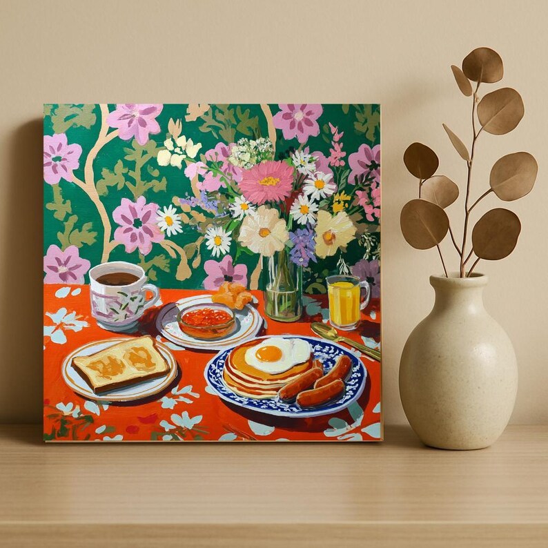Still Life Painting Kit: Breakfast Scene with Toast and Coffee image 2