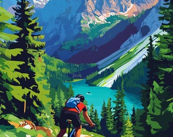 Alps Biking Paint By Numbers Kit: Adventurous DIY Gift