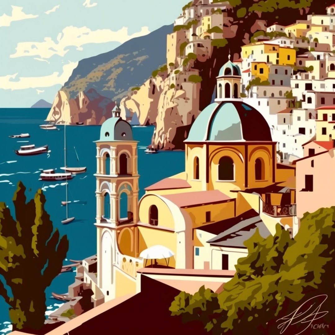 Amalfi Coast Paint by Numbers, Adult Craft Kit,diy,wall Decor,home Decor, Adult Painting Kit Etsy