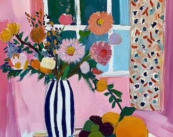 Vintage Flowers Paint by Numbers Kit: Still Life Acrylic Art