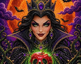 Witchy Crystal Halloween Pearl Painting Kit, DIY Spooky Craft for Adults, Pre-Framed Diamond Art Alternative, Fall Decor, Made in USA