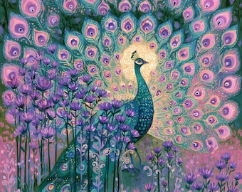 Peacock Diamond Painting Kit: DIY Acrylic Bead Craft, Wall Art