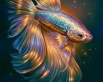 Fish Fin Diamond Painting Kit: DIY Acrylic Bead Craft, Wall Art