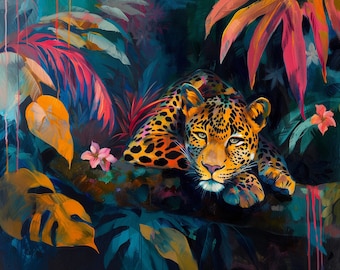Kit di pittura con i numeri a forma di leopardo: decorazione murale fai da te per la casa