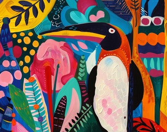 Abstract Penguin PAINT by NUMBERS for Teens and kids DIY kits