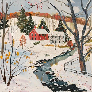 Kit de pintura por números vintage de nieve de invierno para adultos, paisaje de pueblo nevado de otoño, pintura de estilo vintage, kit fácil para principiantes, kit personalizado de bricolaje, regalo de Navidad