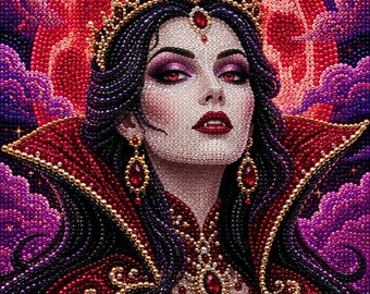 Midnight Witch Moon Halloween Pearl Painting Kit, DIY Spooky Craft for Adults, Pre-Framed Diamond Art Alternative, Fall Decor, Made in USA