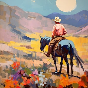 Dipingi con i numeri Desert Art, arte vintage, stile cowboy, kit fai da te per adulti, kit di pittura con i numeri premium, regalo per lui, arredamento per baita, regali per papà
