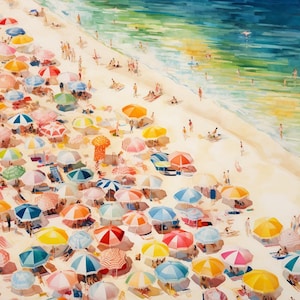 Sunny Beach DIY: Kit de pintura por números para adultos - Cena aquática tranquila