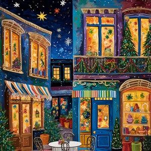 Winter Town Paint by Numbers Kit: Christmas DIY Gift