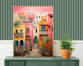 Mediterranean Village Paint By Numbers Kit: DIY Adult Home Decor