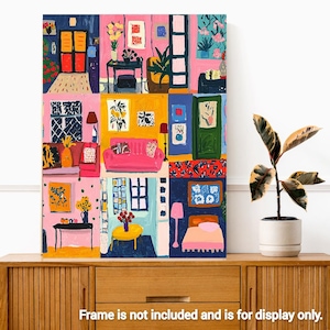 Paint by Numbers Henri Matisse Inspired adult painting kit, wall art DIY Vintage Style Paint by Numbers