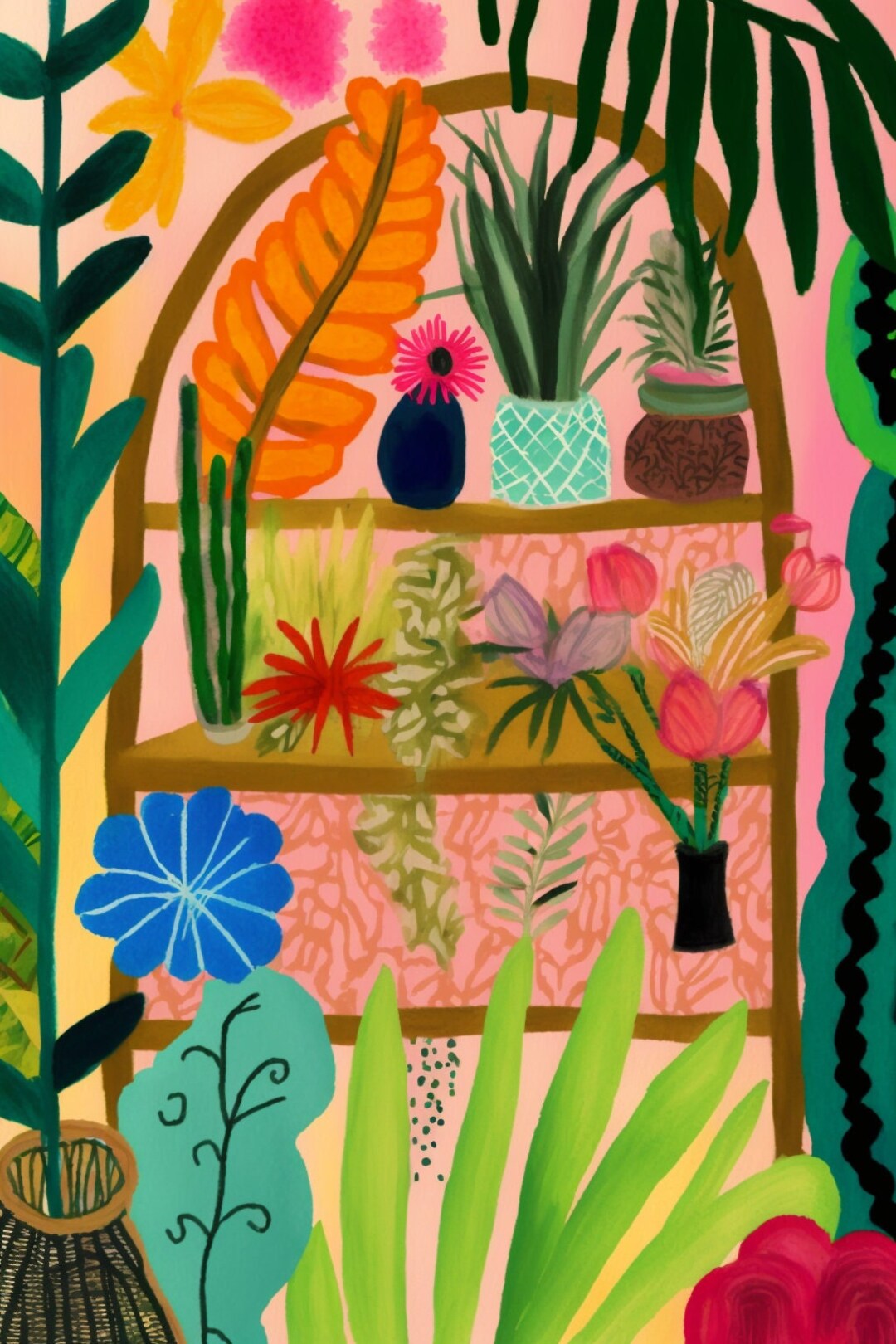 botanical-paint-by-number-kit-modern-paint-by-numbers-diy-etsy